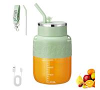 Blendgo 800 - Frullatore Portatile, 2025 Nuovi Frullatori Portatili Ricaricabili Senza Fili Di Grande Capacità Con Cannuccia E Tracolla, Idratazione/spremiagrumi 2 in 1 Per Frullati (Verde)