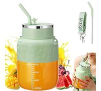 Blendgo 800 - Portable Blender, 2025 Upgrade Cordless Portable Blender, Multifunctional Handheld Juicer with Straw & Strap for Smoothies Juices and Shakes (Green)