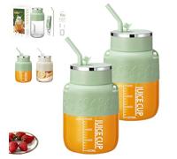 Blendgo 800 - Portable Blender, 2025 Upgrade Cordless Portable Blender Smoothie Maker Cup, Multifunctional Large-Capacity with Straw & Strap, for Traveling, Outdoor, Gym, Office (2*Green)