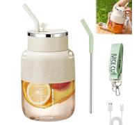 Blendgo 800 - Portable Blender, Blender with Straw and Crossbody Strap, with 28oz Cup, Lid, Type-C USB Rechargeable, for Smoothies Bottle, Juices and Shakes (White)