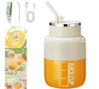 Blendgo 800-Portable Blender Cup, Cordless Fresh Juice Bottle with Straw & Strap Drink Directly Quick Launch for Smoothies, Juice, Shakes for Picnics, Office, Gym (white)