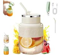 Blendgo 800 - Portable Blender, Large-Capacity Cordless Portable Blenders, Hydration/Juicing 2-in-1 Blender, with Straw and Crossbody Strap, for Smoothies, Juices, Shakes (White)