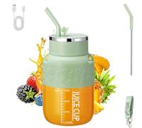 Blendgo 800 - Portable Blender, Large-Capacity Cordless Portable Blenders, Hydration/Juicing 2-in-1 Blender, with Straw and Crossbody Strap, for Juices and Shakes (Green)