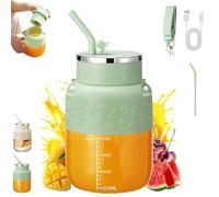 Blendgo 800 - Portable Blender, Large-Capacity Cordless Portable Blenders, Hydration/Juicing 2-in-1 Blender, with Straw and Crossbody Strap, for Smoothies, Juices, Shakes (Green)