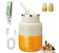 Blendgo 800 - Portable Blender, with Straw and Crossbody Strap, 28 oz Large Capacity Rechargeable Cordless Electric Blender for Making Smoothies & Frozen Drink, Gym Office Travel (White)