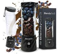 BlendyGo 3® Frullatore Portatile Elettrico, Mini Mixer Smoothie Maker, Frullatore per Smoothie, Portable Blender USB to go 550 ml, Senza BPA, Tecnologia PulseMotion & BlendPro (Nero)