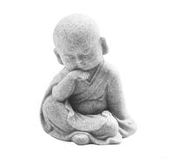 BlesConi 1 statuetta di monaco di Buddha in resina di arenaria, statua per esterni, giardino, interni, decorazione per la casa, finitura non vedo il male, 4 x 5 x 6 cm (A)