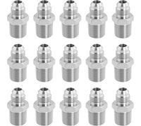 BlesConi 15 pezzi adattatore tubo idraulico per NPT 3/8" filettatura esterna JIC 37° bocca connettore diritto in acciaio inox 316L per sistemi di irrigazione industriale e giardino