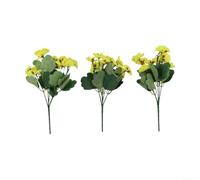 BlesConi 3 fasci di viole del pensiero artificiali, fiori di seta resistenti al colore da 32 cm, per interni ed esterni (giallo)
