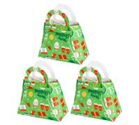 BlesConi 3PCS Feltro Natale Tote Borse 12x6x13cm Riutilizzabili | Confezione da 3 sacchetti natalizi in feltro, dimensioni assemblate 12 x 6 x 13 cm, confezione riutilizzabile per le vacanze