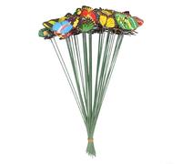 BlesConi 50 pali a forma di farfalla, decorazione da giardino per esterni e vasi di fiori, con ali in PVC che vibrano al vento, per patio e prato ornamentale