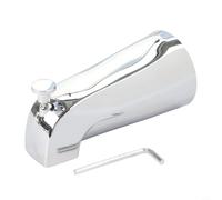 BlesConi Beccuccio per vasca da bagno con deviatore per rubinetto da bagno, ingresso da 3/4 pollici, presa da 1/2 pollici, struttura in lega di zinco, argento