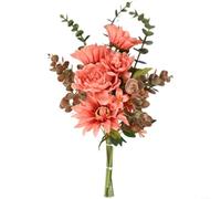 BlesConi Bouquet di fiori artificiali in seta, composizioni realistiche di margherite e ibisco, per decorare la casa e il giardino, eleganti oggetti di scena da sposa, senza manutenzione, 42 cm