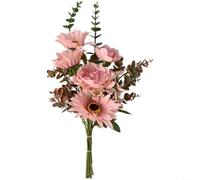BlesConi Bouquet di fiori artificiali in seta, composizioni realistiche di margherite e ibisco, per la decorazione della casa e del giardino, eleganti oggetti di scena da sposa, senza manutenzione, 42