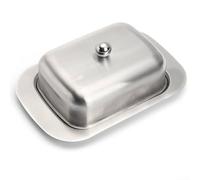 BlesConi Burriera in acciaio inox con coperchio in plastica trasparente e acciaio inox, per conservare e servire la cucina (coperchio in metallo)