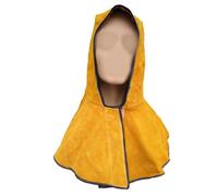 BlesConi Cappellino protettivo in pelle bovina resistente alla fiamma, per saldatore elettrico, vestibilità regolabile, giallo