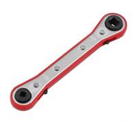 BlesConi Chiave a cricchetto quadrata a doppia testa per refrigerazione HVAC, strumento chiave regolabile per valvola compressore condizionatore d'aria stelo da 1/4 a 5/16 (A)