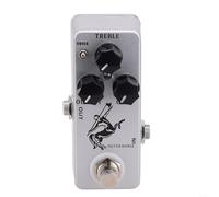 BlesConi Chitarra a cavallo argentata per unità di effetti Boost Overdrive, interruttore a pedale True Bypass, tre manopole di controllo, alloggiamento in metallo portatile per palco e studio