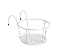 BlesConi Confezione da 4 supporti sospesi per vasi da fiori, in ferro resistente, per balcone, uso interno ed esterno, moderno espositore per erbe aromatiche bianche, 22 x 15,5 cm
