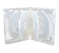 BlesConi Contenitore per 10 CD, custodia in plastica robusta per CD per giochi a raggi DVD, protezione salvaspazio per supporti multimediali, bianco e blu (bianco)