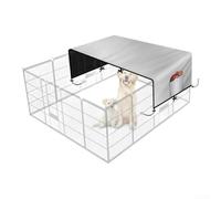 BlesConi Copertura impermeabile per recinti per cani in tessuto Oxford 210D rivestito in argento, protezione da sole e pioggia, per 8-12 recinzioni, facile da installare all'ombra per esterni (290 x