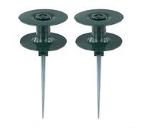 BlesConi Guida per tubo da giardino a rullo liscio con picchetto in zinco resistente, protegge le piante dal trascinamento del tubo per ABS e costruzione in metallo (2 pezzi)