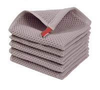 BlesConi Honecomb - Strofinacci da cucina in morbido cotone assorbente, per asciugatura, 5 pezzi (curry basso)