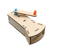 BlesConi Kit fai da te per torcia a manovella, modello educativo in legno per esperimento di generazione di elettricità, 3,5 x 9 cm