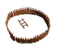 BlesConi Mini recinzione in legno e scala set per decorazione natalizia fai da te, 40 cm, casa delle bambole e giardino in miniatura, accessorio artigianale