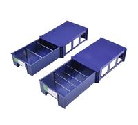 BlesConi Organizer impilabile in plastica per attrezzi, artigianato, cucito, 1 pezzo, cassetti trasparenti (2 pezzi blu)