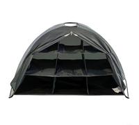 BlesConi Organizer per scarpe da campeggio a 9 ripiani, pieghevole, leggero, da appendere, per camper, escursioni, viaggi, marrone (grigio)
