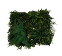 BlesConi Pannelli da parete verdi realistici, 50 x 50 cm, pianta artificiale stabile ai raggi UV, per interni ed esterni, decorazione da giardino rapida, facile installazione (C)