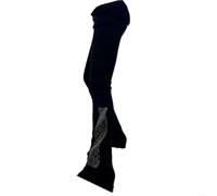 BlesConi Pantaloni da donna caldi per pattinaggio artistico, foderati in pile, ad alta elasticità, ad asciugatura rapida, a vita alta, per praticare pattinaggio su ghiaccio, colore nero (XS)