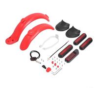 BlesConi Parafango posteriore e staffa luce set per Xiaomi M365 Pro Scooter, per ABS per parafango con design riflettente per una maggiore visibilità e stile (set rosso rosso)