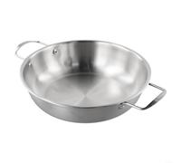 BlesConi Pentola coreana per noodle da 24 cm, per zuppa in acciaio inossidabile di alta qualità per pasti veloci, base riscaldante uniforme, impugnatura comoda, lavabile in lavastoviglie, argento