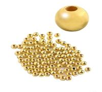 BlesConi Perline dorate e argentate, dimensioni 3 mm, 4 mm, 5 mm, testa svasata, design per realizzare mosche da pesca ponderate o materiali artigianali, 100 pezzi (oro, 4 mm)