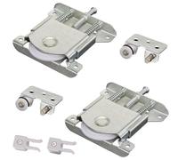 BlesConi Puleggia per porta scorrevole con tampone ammortizzante, ruote silenziose in ferro e nylon, regolabile per armadio, armadio, finestra, argento, 2 paia