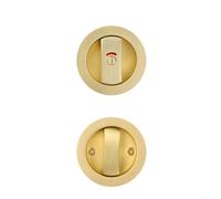 BlesConi Serratura per porta scorrevole del bagno con indicatore di colore, 45 mm, in lega di zinco, gancio singolo per porte a tasca, facile da installare, finitura hardware per la privacy (oro)