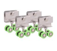 BlesConi Set di 4 pulegge a quattro ruote per porta scorrevole in acciaio inox per vetro doccia o porte pieghevoli, confezione da 1/2/4