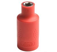 BlesConi Set di chiavi a bussola isolate per sicurezza ad alta tensione da 1000 V, chiave metrica esagonale da 8-32 mm con manico in TPE e acciaio al cromo vanadio