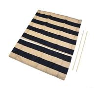 BlesConi Set di coperture di ricambio in tela per sedia da regista, a righe, blu navy e bianco, con bastoni di montaggio, per giardino e patio (1 set)