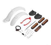 BlesConi Set parafango posteriore e staffa luce per Xiaomi per scooter m365 Pro, per ABS per parafango con design riflettente per una maggiore visibilità e stile (set bianco e giallo)