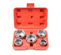 BlesConi Set professionale di chiavi a bussola per filtro olio, design a basso profilo per spazi ristretti, compatibile con filtri da 24-38 mm (rosso)