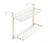 BlesConi Stendibiancheria resistente al calore per asciugamani e indumenti, telaio in ferro bianco 42,3 x 20 x 60 cm