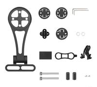BlesConi Supporto per manubrio del computer da bici in lega di alluminio per Garmin per Bryton per Wahoo, supporto regolabile con staffa di estensione della luce, rotazione di 180 gradi (nero)
