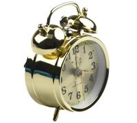 BlesConi Sveglia meccanica classica a ferro di cavallo, orologio da tavolo in metallo a carica manuale con asta a campana per la decorazione domestica