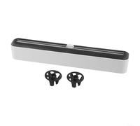 BlesConi Taglierina per fogli e pellicola trasparente, dispenser in plastica riutilizzabile con lama scorrevole, base a ventosa per organizer in alluminio (C)