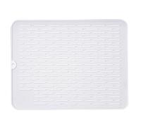 BlesConi Tappetino scolapiatti in silicone, antiscivolo, resistente al calore, per bancone della cucina, 40 x 30 cm, colore: bianco