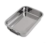 BlesConi Teglia da forno in acciaio inox con griglia, 25 x 18 x 5 cm/33 x 23 x 5 cm/36 x 26 x 6 cm/39 x 28 x 6 cm, teglia da forno per tacchino e verdure (25 x 18 x 5 cm)