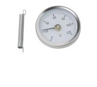 BlesConi Termometro a tubo in acciaio inox per tubi di riscaldamento, gamma 0-120 °C, quadrante 63 mm, con molla